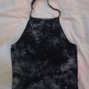 Dark Gray Tie Dye Halter Top